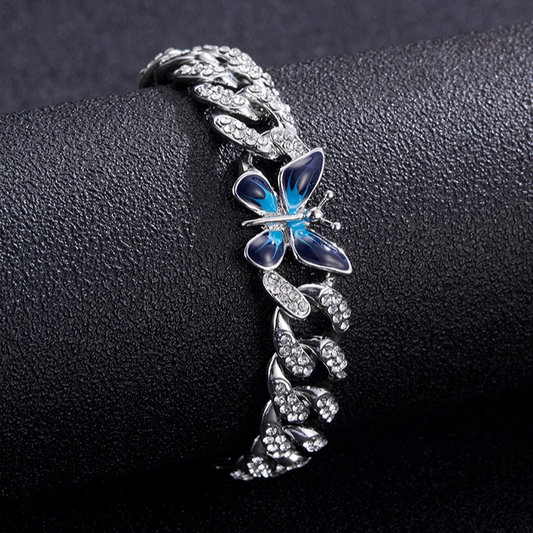 Original glaze butterfly full diamond necklace